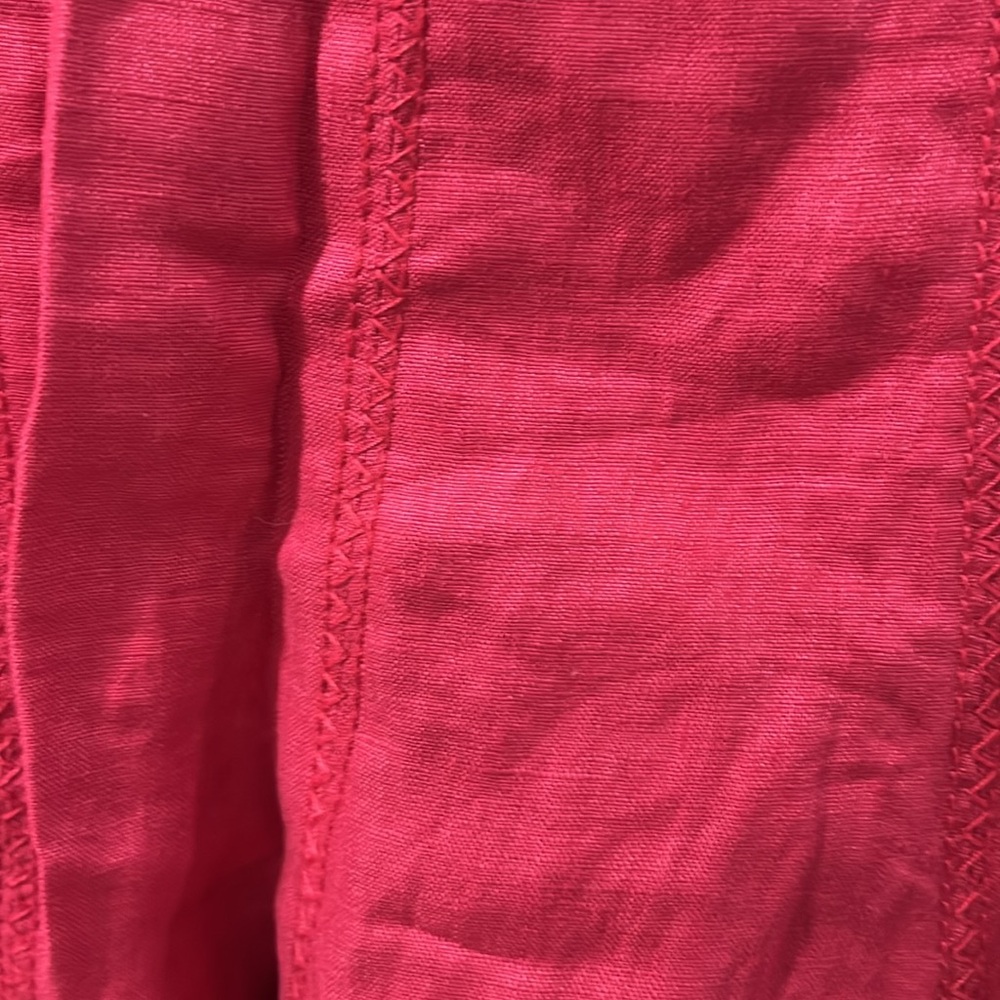Dalia Collection Red Asymmetrical A-Line Skirt linen skirt size 8 - Picture 2 of 6